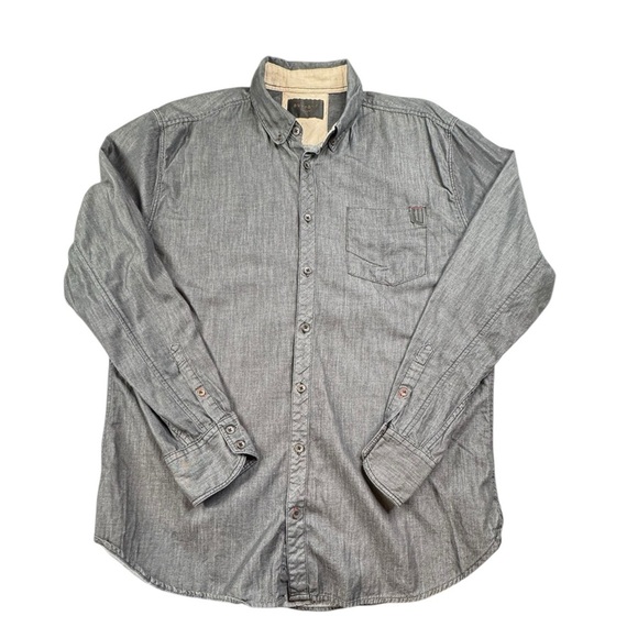Outpost Makers Gray Plain Long Sleeve Mens XL Shirt Button Down Classic 0200 - Picture 1 of 10